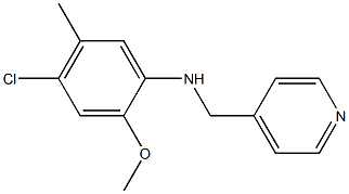 4-chloro-2-methoxy-5-methyl-N-(pyridin-4-ylmethyl)aniline 结构式