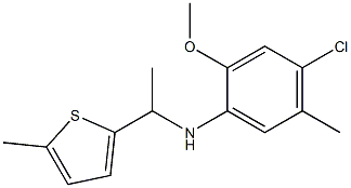 4-chloro-2-methoxy-5-methyl-N-[1-(5-methylthiophen-2-yl)ethyl]aniline,,结构式