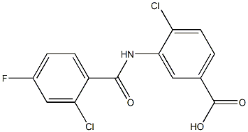 4-chloro-3-[(2-chloro-4-fluorobenzene)amido]benzoic acid Structure