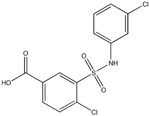 4-chloro-3-[(3-chlorophenyl)sulfamoyl]benzoic acid,,结构式