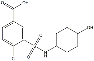 4-chloro-3-[(4-hydroxycyclohexyl)sulfamoyl]benzoic acid 结构式