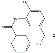 4-chloro-3-[(cyclohex-3-en-1-ylcarbonyl)amino]benzoic acid,,结构式