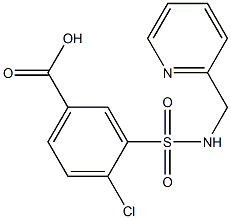 4-chloro-3-[(pyridin-2-ylmethyl)sulfamoyl]benzoic acid 化学構造式