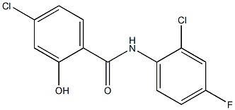 4-chloro-N-(2-chloro-4-fluorophenyl)-2-hydroxybenzamide 结构式