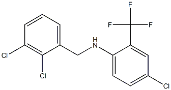 4-chloro-N-[(2,3-dichlorophenyl)methyl]-2-(trifluoromethyl)aniline,,结构式