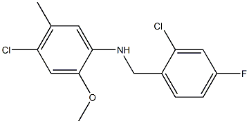 4-chloro-N-[(2-chloro-4-fluorophenyl)methyl]-2-methoxy-5-methylaniline