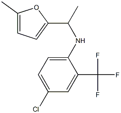 4-chloro-N-[1-(5-methylfuran-2-yl)ethyl]-2-(trifluoromethyl)aniline Structure