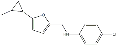 4-chloro-N-{[5-(2-methylcyclopropyl)furan-2-yl]methyl}aniline,,结构式