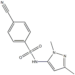 4-cyano-N-(1,3-dimethyl-1H-pyrazol-5-yl)benzenesulfonamide Struktur