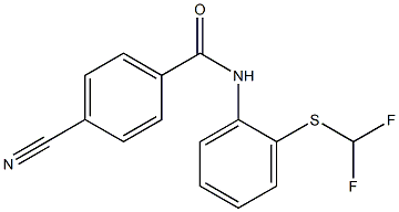 4-cyano-N-{2-[(difluoromethyl)sulfanyl]phenyl}benzamide,,结构式