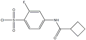 4-cyclobutaneamido-2-fluorobenzene-1-sulfonyl chloride Struktur