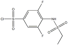 4-ethanesulfonamido-3,5-difluorobenzene-1-sulfonyl chloride 化学構造式