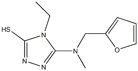 4-ethyl-5-[(2-furylmethyl)(methyl)amino]-4H-1,2,4-triazole-3-thiol 结构式