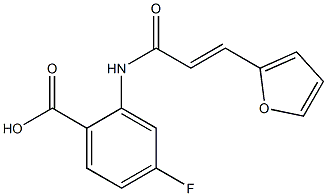 4-fluoro-2-[3-(furan-2-yl)prop-2-enamido]benzoic acid,,结构式