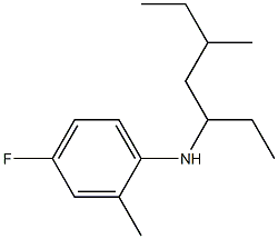 4-fluoro-2-methyl-N-(5-methylheptan-3-yl)aniline 化学構造式