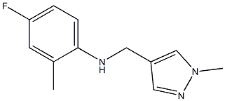 4-fluoro-2-methyl-N-[(1-methyl-1H-pyrazol-4-yl)methyl]aniline 结构式