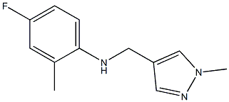 4-fluoro-2-methyl-N-[(1-methyl-1H-pyrazol-4-yl)methyl]aniline,,结构式