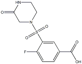 4-fluoro-3-[(3-oxopiperazine-1-)sulfonyl]benzoic acid Struktur