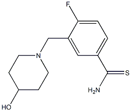 4-fluoro-3-[(4-hydroxypiperidin-1-yl)methyl]benzenecarbothioamide Struktur