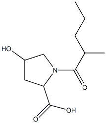 4-hydroxy-1-(2-methylpentanoyl)pyrrolidine-2-carboxylic acid,,结构式