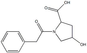 4-hydroxy-1-(2-phenylacetyl)pyrrolidine-2-carboxylic acid Structure