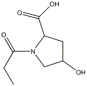 4-hydroxy-1-propionylpyrrolidine-2-carboxylic acid Structure