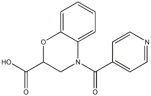 4-isonicotinoyl-3,4-dihydro-2H-1,4-benzoxazine-2-carboxylic acid 化学構造式