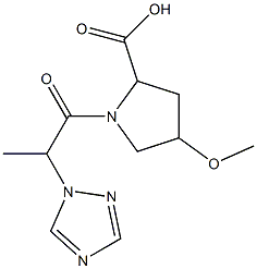 4-methoxy-1-[2-(1H-1,2,4-triazol-1-yl)propanoyl]pyrrolidine-2-carboxylic acid 化学構造式