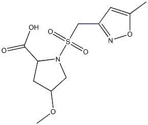 4-methoxy-1-{[(5-methyl-1,2-oxazol-3-yl)methane]sulfonyl}pyrrolidine-2-carboxylic acid Structure