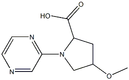 4-methoxy-1-pyrazin-2-ylpyrrolidine-2-carboxylic acid Structure