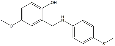 4-methoxy-2-({[4-(methylsulfanyl)phenyl]amino}methyl)phenol 化学構造式