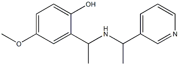 4-methoxy-2-(1-{[1-(pyridin-3-yl)ethyl]amino}ethyl)phenol 化学構造式