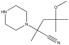 4-methoxy-2,4-dimethyl-2-(piperazin-1-yl)pentanenitrile Struktur