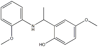 4-methoxy-2-{1-[(2-methoxyphenyl)amino]ethyl}phenol Struktur