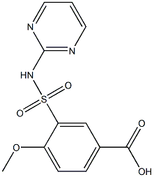 4-methoxy-3-(pyrimidin-2-ylsulfamoyl)benzoic acid,,结构式