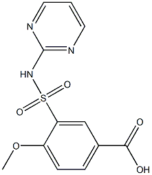 4-methoxy-3-(pyrimidin-2-ylsulfamoyl)benzoic acid 化学構造式