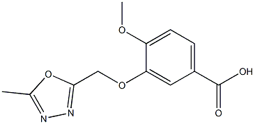 4-methoxy-3-[(5-methyl-1,3,4-oxadiazol-2-yl)methoxy]benzoic acid,,结构式