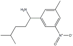 4-methyl-1-(3-methyl-5-nitrophenyl)pentan-1-amine,,结构式