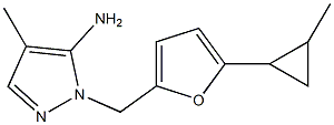 4-methyl-1-{[5-(2-methylcyclopropyl)furan-2-yl]methyl}-1H-pyrazol-5-amine 化学構造式