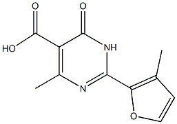 4-methyl-2-(3-methyl-2-furyl)-6-oxo-1,6-dihydropyrimidine-5-carboxylic acid Structure