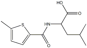4-methyl-2-[(5-methylthiophen-2-yl)formamido]pentanoic acid 化学構造式