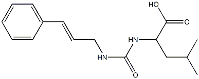 4-methyl-2-{[(3-phenylprop-2-en-1-yl)carbamoyl]amino}pentanoic acid Struktur