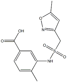 4-methyl-3-[(5-methyl-1,2-oxazol-3-yl)methanesulfonamido]benzoic acid,,结构式