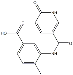 4-methyl-3-{[(6-oxo-1,6-dihydropyridin-3-yl)carbonyl]amino}benzoic acid Struktur