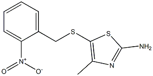 4-methyl-5-[(2-nitrobenzyl)thio]-1,3-thiazol-2-amine 结构式