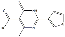 4-methyl-6-oxo-2-thien-3-yl-1,6-dihydropyrimidine-5-carboxylic acid,,结构式