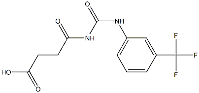 4-oxo-4-({[3-(trifluoromethyl)phenyl]carbamoyl}amino)butanoic acid 化学構造式