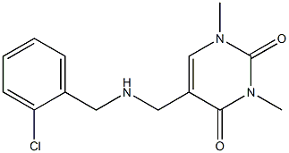 5-({[(2-chlorophenyl)methyl]amino}methyl)-1,3-dimethyl-1,2,3,4-tetrahydropyrimidine-2,4-dione Structure