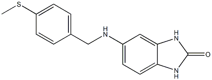 5-({[4-(methylsulfanyl)phenyl]methyl}amino)-2,3-dihydro-1H-1,3-benzodiazol-2-one Structure