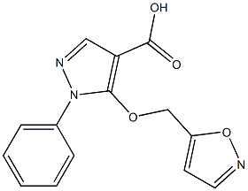 5-(1,2-oxazol-5-ylmethoxy)-1-phenyl-1H-pyrazole-4-carboxylic acid 化学構造式